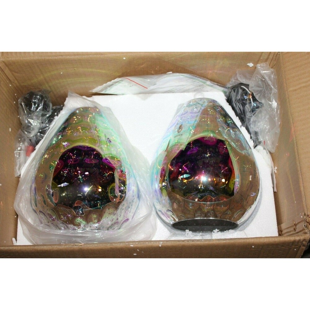 3D Glass Pendant Light Modern Kitchen Rainbow Lighting 2 pack Iridescent ~10"